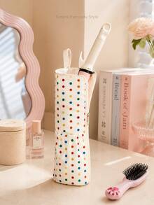 Joivida Colorful Polka‑Dot Heat‑Resistant Storage Bag For Hair Curlers, Comes With Hanging Loop For Wall Storage. It Keeps Hot Styling Tools Safely Stored, Great For Bathroom And Travel Use. - Multicolor - View 5