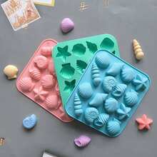 1/3 PiecesSilicone Mold Set In Shell And Starfish Shape, 12 Cavity, Chocolate And Ice Cube Molds, Handcrafted Home Baking Tools, Gift For Dad - View 10
