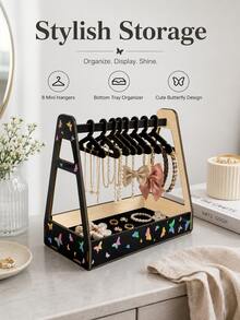 Joivida Wooden Jewelry Rack With Multiple Slots, Necklace And Earring Display Box, Jewelry Storage And Organizing Ornaments, Small Item Display Tower Center Table For Storing Handicrafts, Desktop Decoration Storage Rack, Essential Box For Shops And Homes - Multicolor - View 10