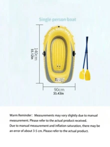 1-2 Person Inflatable Kayak, Inflatable Boat, Canoe, Inflatable Fishing Boat, Floating Raft, Inflatable Yacht, Swimming Pool & Lake Adult Toy, Yellow PVC Inflatable Bottom - Multicolor - View 13