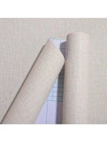 1 Roll Solid Beige Textured Self-Adhesive Wallpaper, Vinyl Material, Suitable For Bedroom, Living Room, Furniture, Cabinet Renovation, Removable And Easy To Clean, Home Decor Sticker, Available In 3m/7m/10m - Beige - View 7