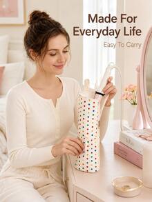Joivida Colorful Polka‑Dot Heat‑Resistant Storage Bag For Hair Curlers, Comes With Hanging Loop For Wall Storage. It Keeps Hot Styling Tools Safely Stored, Great For Bathroom And Travel Use. - Multicolor - View 12