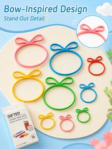 Zazumi Vibrant Bow‑Shaped Silicone Rubber Bands Feature Good Stretch For Repeated Use. Flexible To Seal Containers Or Bundle Small Items, Suitable For Household Daily Organization. - multicolor - View 5