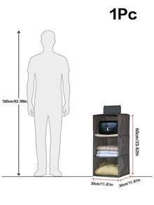 1pc Hanging Wardrobe Storage Box, Multi-Layer Hanging Bag For Bags, Hats, Underwear - Multicolor - View 11