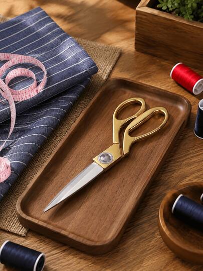 Cirelle 1pc Tailor Scissors, Golden Handle Precision Cutting Shears, Sharp Stainless Steel Blades For Fabric Sewing Crafting, Modern,Tailor Scissors Clothing Scissors Professional,Suitable For Those Who Enjoy Making Clothes By Hand And For Regular Cutting.