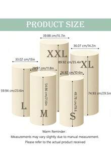 Flexible Cylindrical Base Cover, Cylindrical Holder Cover, Suitable For Wedding Or Birthday Parties - Cover Only - Beige - View 2
