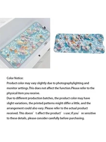 1pc 3D Shell Seabed Anti-Slip Bathtub Mat - With Drainage Holes And Suction Cups, Quick Dry, Machine Washable, Bathroom Non-Slip Safety Mat - Light blue - View 4