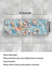 1pc 3D Shell Seabed Anti-Slip Bathtub Mat - With Drainage Holes And Suction Cups, Quick Dry, Machine Washable, Bathroom Non-Slip Safety Mat - Light blue - View 11
