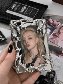 Zazumi 1PC Irregular Hollow Photo Frame,With Hanging Hole Design,Photocard Holder,Desk Tabletop Display For Fans,Desk Decor Accessories,Aesthetic Table Display Must‑Haves - default - View 2
