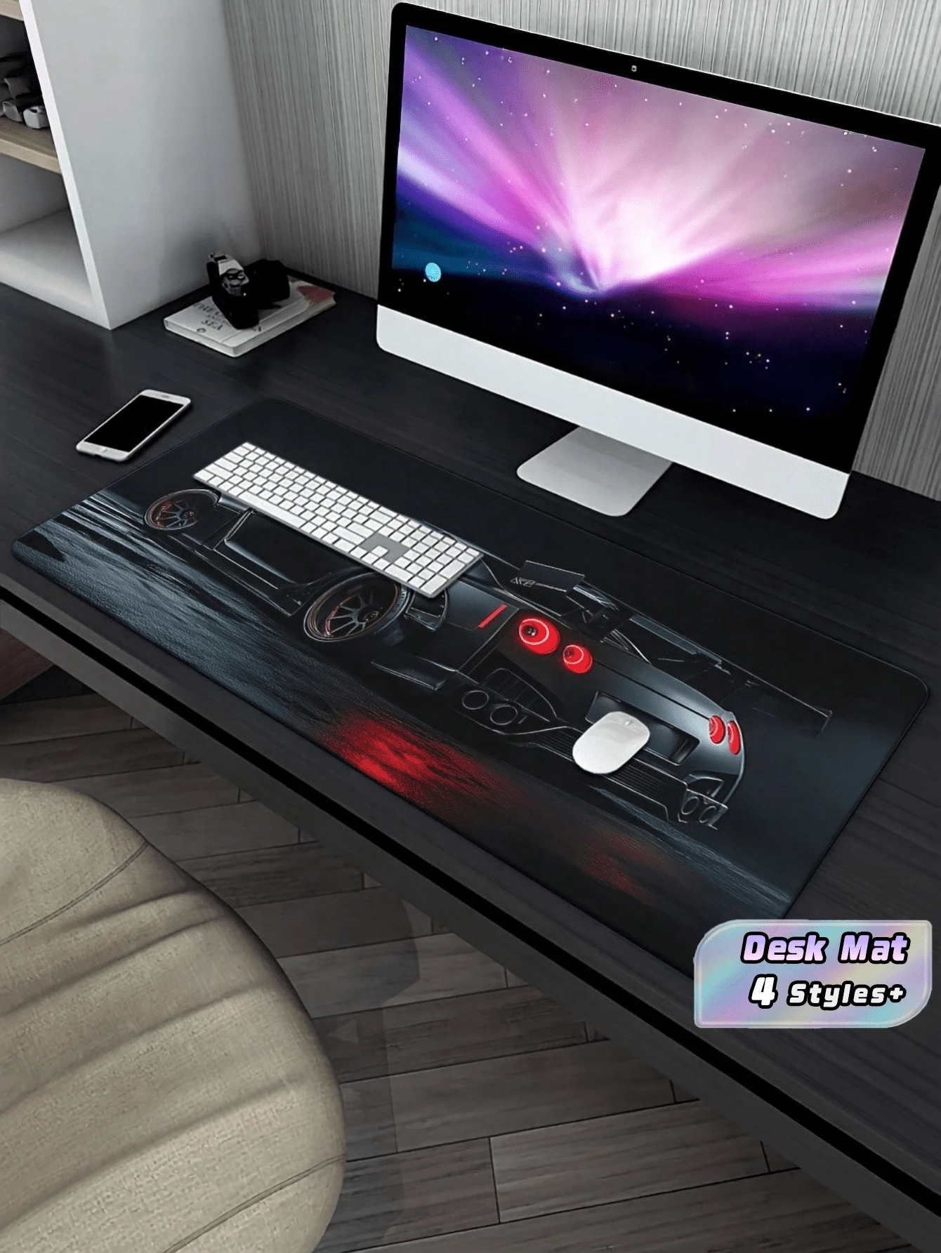 XXL Large Gaming Desk Mat, Japanese Sports Car Print Mouse Pad With Non-Slip Rubber Base Smooth Surface, For PC Laptop Office Game Room, Ideal Gift For Men Boys Car Lovers - View 1