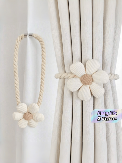 1pc Curtain Buckle Strap Simple Modern Small Fresh Flower Creative Binding Rope Strap Door Curtain Storage Buckle Decoration