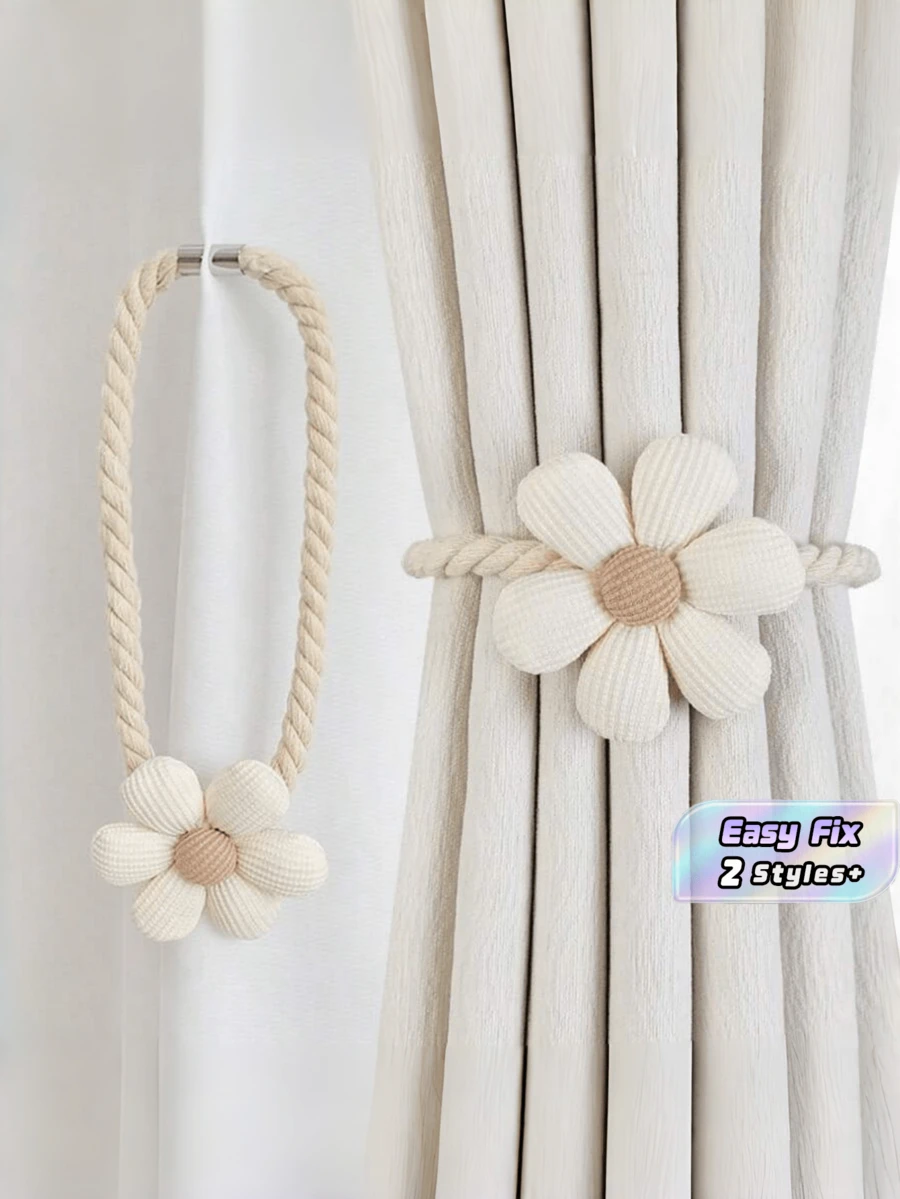 1pc Curtain Buckle Strap Simple Modern Small Fresh Flower Creative Binding Rope Strap Door Curtain Storage Buckle Decoration - multicolor - View 1