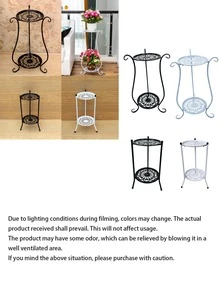 1pc Minimalist European Style Double-Layer Metal Flower Stand, Floor Standing Flower Rack, For Living Room And Indoor Space Decor - multicolor - View 2