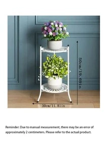 1pc Minimalist European Style Double-Layer Metal Flower Stand, Floor Standing Flower Rack, For Living Room And Indoor Space Decor - multicolor - View 9