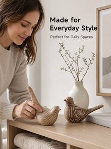 Haus Hana Resin Woodcut Patterned Bird Ornaments, Creative Desktop Decorations, Living Room Home Soft Furnishings, Home Decoration Resin Crafts, Modern Simple And Fashionable Home Decorations, Essential For Home Decoration, Suitable For Office And Art Gallery. - multicolor - View 5