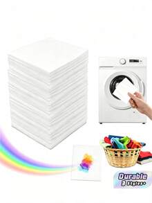 Lembar Penahan Warna 300/600/900 Lembar, Mencegah Perpindahan Warna & Pudar, Menjaga Warna Asli, Cocok untuk Mesin Cuci, Untuk Pakaian, Seprai, Tirai, Kain, Perlengkapan Rumah Tangga, Untuk Penggunaan di Rumah & Asrama - Putih - View 1