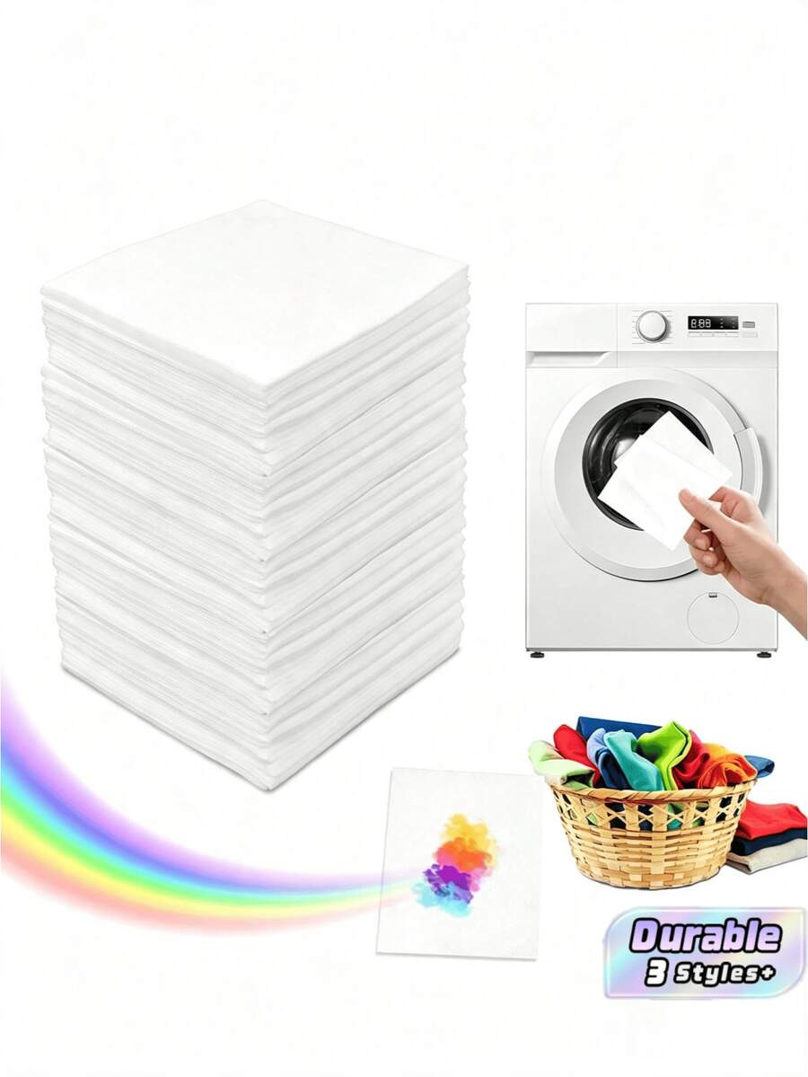 Lembar Penahan Warna 300/600/900 Lembar, Mencegah Perpindahan Warna & Pudar, Menjaga Warna Asli, Cocok untuk Mesin Cuci, Untuk Pakaian, Seprai, Tirai, Kain, Perlengkapan Rumah Tangga, Untuk Penggunaan di Rumah & Asrama - Putih - View 1