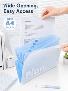 Haus Hana Tas File Organizer Tahan Air Genggam, Tas File A4 Motif Polkadot, Tas Transparan untuk Klasifikasi Mata Pelajaran Siswa, Alat Tulis Siswa yang Lucu dan Modis, Tas Penyimpanan dan Pengorganisasian Kertas, Hadiah Penting untuk Awal Musim Sekolah - Beraneka warna - View 15