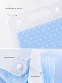 Haus Hana Tas File Organizer Tahan Air Genggam, Tas File A4 Motif Polkadot, Tas Transparan untuk Klasifikasi Mata Pelajaran Siswa, Alat Tulis Siswa yang Lucu dan Modis, Tas Penyimpanan dan Pengorganisasian Kertas, Hadiah Penting untuk Awal Musim Sekolah - Beraneka warna - View 16