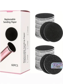 60/120Pcs Replacement Foot File Sanding Belts, 80/100/180 Grit Coarse & Fine Abrasive Strips. Refills For Electric Foot Callus Remover Machine, Efficiently Peel Dead Skin And Hard Skin On Heels And Toes - Multicolor - View 1