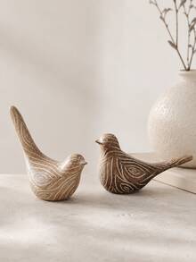 Haus Hana Resin Woodcut Patterned Bird Ornaments, Creative Desktop Decorations, Living Room Home Soft Furnishings, Home Decoration Resin Crafts, Modern Simple And Fashionable Home Decorations, Essential For Home Decoration, Suitable For Office And Art Gallery. - multicolor - View 2