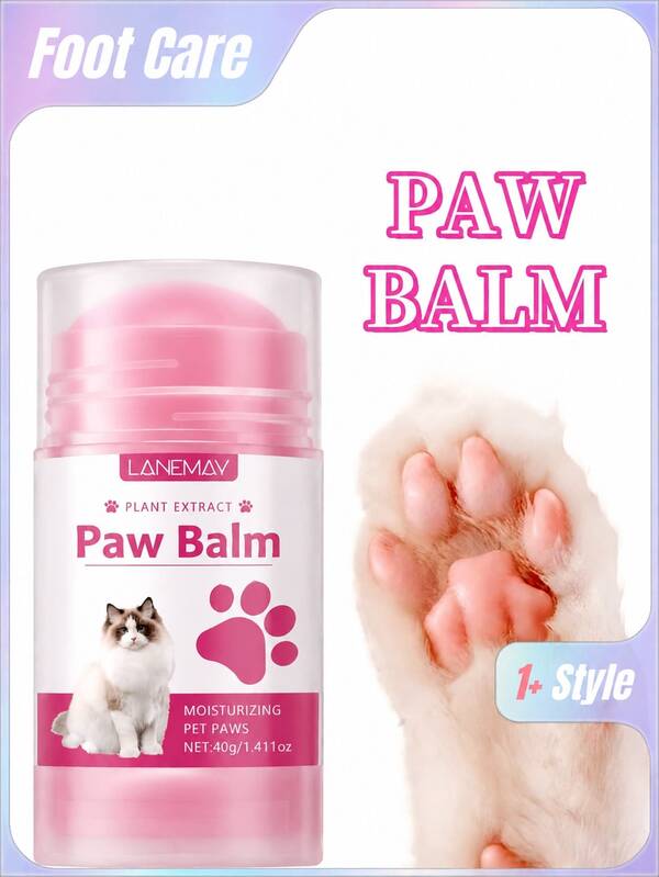 2.95in Net Content 40g Pet Paw Care Stick Foot Moisturizing Care, Lick-Safety, Rich In Honey, Coconut Oil And Vitamin E, Shea Butter To Prevent Dryness And Cracking. Suitable For Cats And Dogs, Suitable For A Variety Of Pets (New And Old Models Are Shipped Randomly)