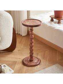 Haus Hana Modern Round Wooden Side Table, End Table, Wooden Coffee Table, Small Console Table, Multi-Functional Base Coffee Table For Living Room, Sofa, Bedroom; Wooden Plant Stand, Home Decor Furniture. Suitable For Living Rooms, Bedrooms, And Bedside Areas. - Multicolor - View 4