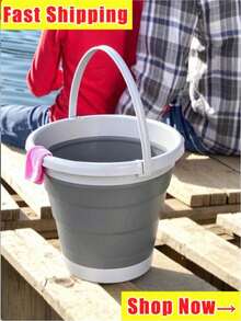 1pc Foldable Round Water Bucket Portable Collapsible Plastic Pail Space Saving Lightweight Multipurpose For Outdoor Camping Travel Fishing Car Wash Foot Soak Home Storage Supplies Gift - Multicolor - View 2