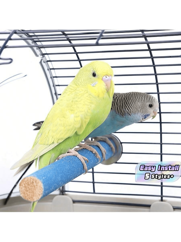 1pc Bird Sand Perch Grinding Stick, Parrot Rough Stand Bar With Screw Fixed Design, Bird Cage Accessory For Beak & Nail Trimming, Chew Toy For Budgie Cockatiel Parakeet, Random Color