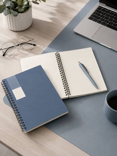Zazumi 4Pcs/20pcs – A5/B5 Coil Spiral Notebook, Minimalist Cover Design Lined Journal Notebook, For Daily Note‑Taking Journaling Planning, Tabletop, Minimalist, Office, Aesthetic, Housewarming Gift, Apartment Friendly