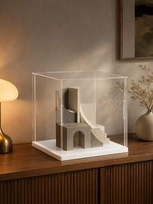 Zazumi Clear Acrylic Display Case For Action Figures & Collectibles - Assemble Glass-Like Showcase Box For Toys, Pop, Model Cars - Home Storage Organizer - White - View 5