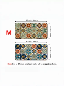 SHEIN 1Pc Vintage Floral Pattern Diatomaceous Earth Kitchen Floor Mat & Rug Valentine DAY, Valentines Wedding, Birthday, Kitchen, Kitchen Decor, Home Decor - Multicolor - View 14