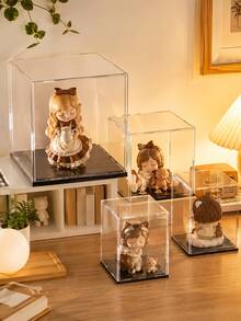 Zazumi Clear Acrylic Display Case For Action Figures & Collectibles - Assemble Glass-Like Showcase Box For Toys, Pop, Model Cars - Home Storage Organizer - White - View 6