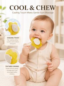 Lion-Shaped Cooling Teether For Babies,Water-Filled EVA And Silicone Teething Toys With Textured Chewing Surfaces And Easy-Grip Handles,Refrigeratable Infant Teether,Cooling Teethers For Babies,Newborn Gifts,Baby Stuff,Sensory Toys,Newborn Toys - Multicolor - View 3