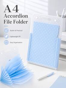 Haus Hana Tas File Organizer Tahan Air Genggam, Tas File A4 Motif Polkadot, Tas Transparan untuk Klasifikasi Mata Pelajaran Siswa, Alat Tulis Siswa yang Lucu dan Modis, Tas Penyimpanan dan Pengorganisasian Kertas, Hadiah Penting untuk Awal Musim Sekolah - Beraneka warna - View 5