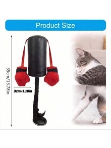 1 pieza/Saco de boxeo para gatos, juguete de actividad divertida para gatos, juguete de ejercicio para gatos con guantes de boxeo colgantes - Multicolor - Ver 2