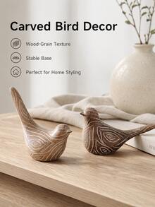 Haus Hana Resin Woodcut Patterned Bird Ornaments, Creative Desktop Decorations, Living Room Home Soft Furnishings, Home Decoration Resin Crafts, Modern Simple And Fashionable Home Decorations, Essential For Home Decoration, Suitable For Office And Art Gallery. - multicolor - View 4