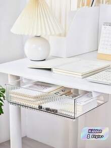 Under Desk Drawer, No Drilling Required, Hidden Storage Box, Suitable For Office And Student Desks, Can Hang Stationery And Miscellaneous Items - Multicolor - View 1