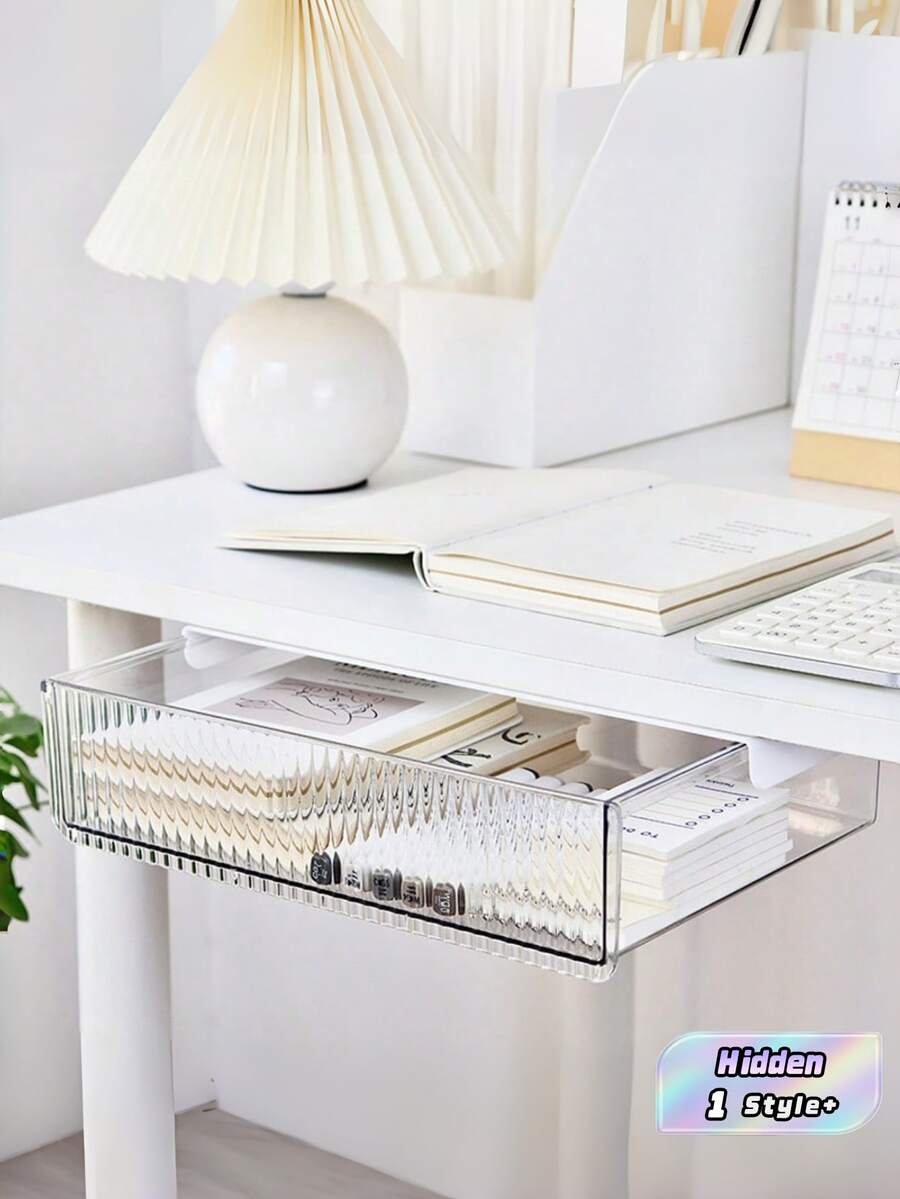 Under Desk Drawer, No Drilling Required, Hidden Storage Box, Suitable For Office And Student Desks, Can Hang Stationery And Miscellaneous Items - Multicolor - View 1
