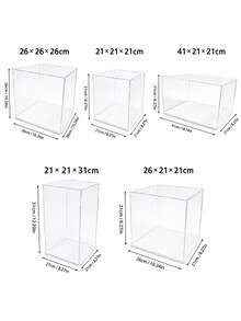 Zazumi 1pc White Base High-Definition Collectible Display Box, Assembled Transparent Acrylic Box, Alternative To Glass Box, Used For Displaying Figurines, Dolls, Ornaments, Home Storage & Organization, Gift Box - Multicolor - View 5