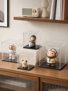Zazumi Clear Acrylic Display Case For Action Figures & Collectibles - Assemble Glass-Like Showcase Box For Toys, Pop, Model Cars - Home Storage Organizer - White - View 2