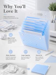 Haus Hana Tas File Organizer Tahan Air Genggam, Tas File A4 Motif Polkadot, Tas Transparan untuk Klasifikasi Mata Pelajaran Siswa, Alat Tulis Siswa yang Lucu dan Modis, Tas Penyimpanan dan Pengorganisasian Kertas, Hadiah Penting untuk Awal Musim Sekolah - Beraneka warna - View 3