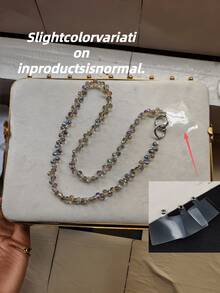 1 buah Rantai Panjang Manik Kristal Buatan Tangan Berkilau, Rantai Selempang Serbaguna untuk Ponsel, Tas, Dompet, Gantungan Kunci, Aksesoris Perhiasan DIY untuk Wanita - MultiWarna - View 6