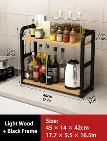 Multi Functional Kitchen Shelf, Seasoning Countertop, Seasoning Kitchen Utensils, Bottled Oil, Salt, Sauce, Vinegar Storage Rack, Multi-Layer Shelf - View 4