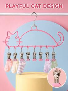 Joivida Cute Cat‑Shaped Multi‑Clip Hanging Drying Rack, Household Sock & Underwear Hanger For Student Dorm, Long‑Lasting, Wet & Dry Usable, Rust‑Resistant, Non‑Slip, Gentle To Garments, Space‑Saving Closet Organizer For Socks, Lingerie And Small Daily Wear - View 10