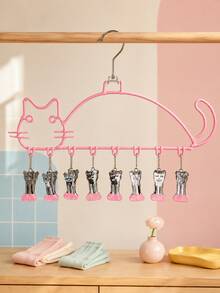 Joivida Cute Cat‑Shaped Multi‑Clip Hanging Drying Rack, Household Sock & Underwear Hanger For Student Dorm, Long‑Lasting, Wet & Dry Usable, Rust‑Resistant, Non‑Slip, Gentle To Garments, Space‑Saving Closet Organizer For Socks, Lingerie And Small Daily Wear - View 6