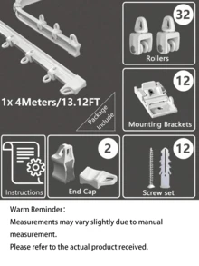 1 Set - Flexible Bendable Ceiling Curtain TrackInstallation Track With Curtain Track System, Room Divider, Curtain Rod, RV Ceiling Curtain Track, White - white - View 15