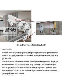 1 Set - Flexible Bendable Ceiling Curtain TrackInstallation Track With Curtain Track System, Room Divider, Curtain Rod, RV Ceiling Curtain Track, White - white - View 4
