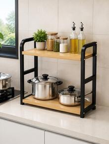 Multi Functional Kitchen Shelf, Seasoning Countertop, Seasoning Kitchen Utensils, Bottled Oil, Salt, Sauce, Vinegar Storage Rack, Multi-Layer Shelf - View 2