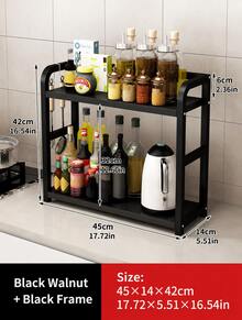 Multi Functional Kitchen Shelf, Seasoning Countertop, Seasoning Kitchen Utensils, Bottled Oil, Salt, Sauce, Vinegar Storage Rack, Multi-Layer Shelf - View 5